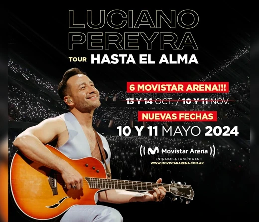 El cantante y compositor argentino acaba de cerrar su paso por la Ciudad Buenos Aires y ya anunci 3 shows para el 2024 en Mar del Plata y en el Movistar Arena de la ciudad portea